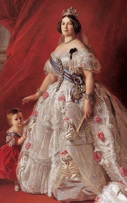 Isabelle II d'Espagne avec Isabelle de Bourbon sa fille  1852 - par Winterhalter